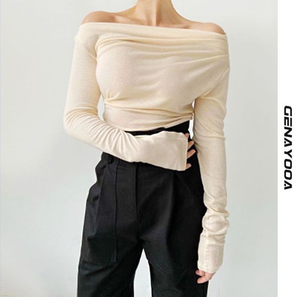 genayooa t off shoulder long sleeve korean style autumn spring za women ladies tee shirt femme chic tshirt 210417, White
genayooa t off shoulder long sleeve korean style autumn spring za women ladies tee shirt femme chic tshirt 210417, White