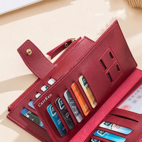 3 folder women wallet soft pu leather zipper men long womens clutch hasp purse female designer coin card holder purses, Red;black
3 folder women wallet soft pu leather zipper men long womens clutch hasp purse female designer coin card holder purses, Red;black