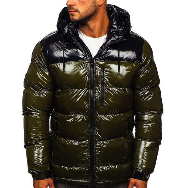 men's jackets autumn and winter cotton thickened warm bright coat man hooded jacket fashion solid color stand-collar padded, Black;brown
men's jackets autumn and winter cotton thickened warm bright coat man hooded jacket fashion solid color stand-collar padded, Black;brown