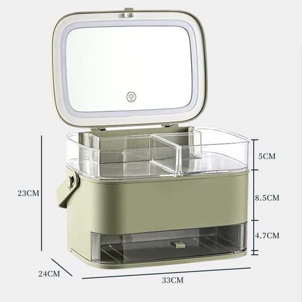 cosmetic storage box with mirror led light deskmakeup organizer case dust-proof drawer type jewelry container boxes & bins
cosmetic storage box with mirror led light deskmakeup organizer case dust-proof drawer type jewelry container boxes & bins