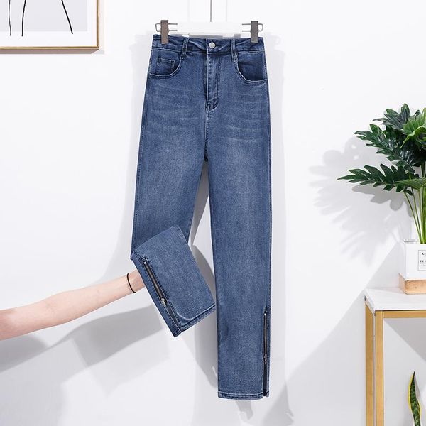 women's jeans large size 2021 fat sister autumn fashion simple high waist thin versatile split, Blue
women's jeans large size 2021 fat sister autumn fashion simple high waist thin versatile split, Blue