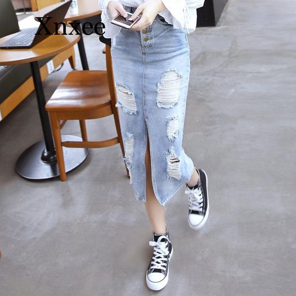skirts elegant fashion bodycon denim womens single-breasted ripped hole vintage jeans high waist split long skirt, Black
skirts elegant fashion bodycon denim womens single-breasted ripped hole vintage jeans high waist split long skirt, Black