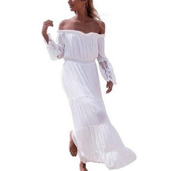 casual dresses arrival women summer off shoulder long sleeve loose white dress party beach sundress, Black;gray
casual dresses arrival women summer off shoulder long sleeve loose white dress party beach sundress, Black;gray