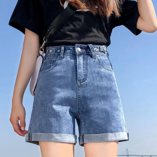 women's shorts garemay denim classic vintage high waist blue wide leg female caual summer ladies jeans for women 2021, White;black
women's shorts garemay denim classic vintage high waist blue wide leg female caual summer ladies jeans for women 2021, White;black