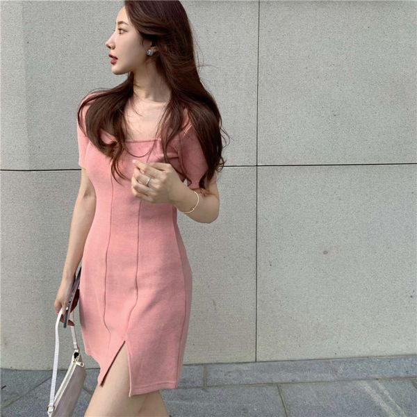party dresses skirt 2021 spring french square neck split with short temperament small slim dress r27v, White;black
party dresses skirt 2021 spring french square neck split with short temperament small slim dress r27v, White;black