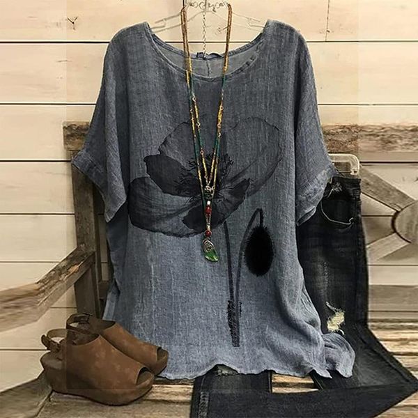 women's blouses & shirts plus size blouse women lotus print cotton linen casual o-neck short sleeve loose button tunic shirt summer, White
women's blouses & shirts plus size blouse women lotus print cotton linen casual o-neck short sleeve loose button tunic shirt summer, White