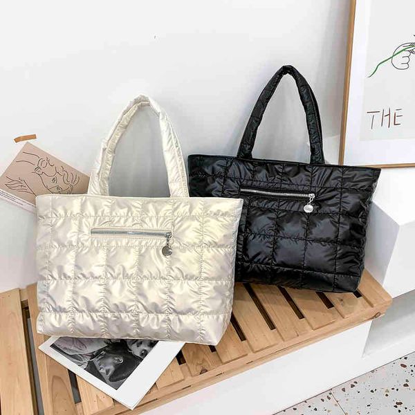 women qualited lattice pattern nylon shoulder bag space cotton handbag large capacity tote s female feather padded travel
women qualited lattice pattern nylon shoulder bag space cotton handbag large capacity tote s female feather padded travel