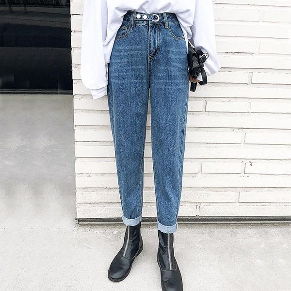 women's jeans liberjog woman directly canister casual loose spring autumn high waist denim pants vintage radish female, Blue
women's jeans liberjog woman directly canister casual loose spring autumn high waist denim pants vintage radish female, Blue