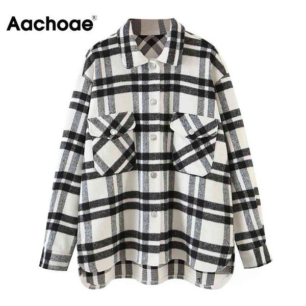 aachoae casual loose wool plaid jacket women vintage batwing long sleeve pockets coat outerwear turn down collar shirt jackets 210413, Black;brown
aachoae casual loose wool plaid jacket women vintage batwing long sleeve pockets coat outerwear turn down collar shirt jackets 210413, Black;brown