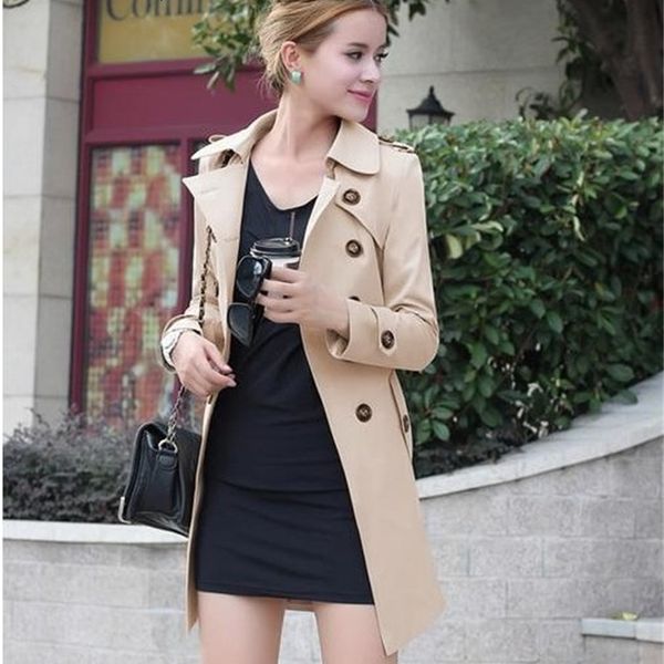 balck elegant for women trench double breasted slim fit long sleeve spring coat casaco feminino abrigos mujer autumn outerwear, Tan;black
balck elegant for women trench double breasted slim fit long sleeve spring coat casaco feminino abrigos mujer autumn outerwear, Tan;black