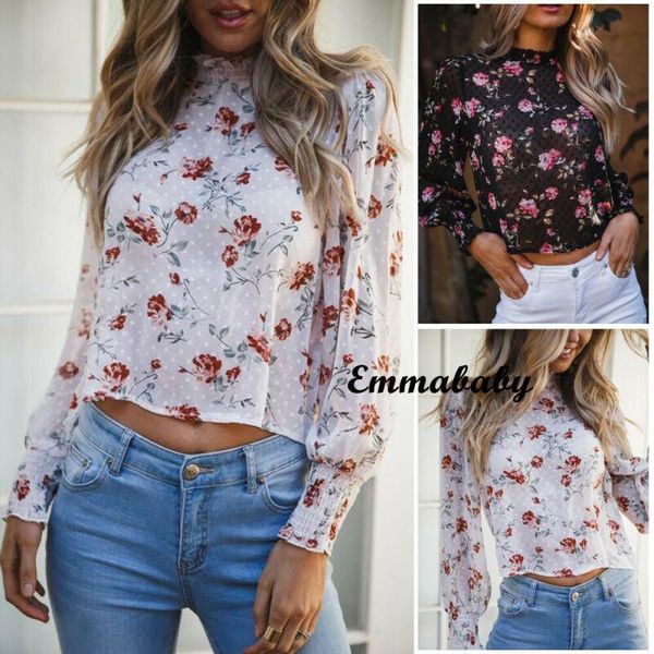 women crop floral shirt casual blouse lady summer long sleeve harajuku printed blusa feminina women's blouses & shirts, White
women crop floral shirt casual blouse lady summer long sleeve harajuku printed blusa feminina women's blouses & shirts, White
