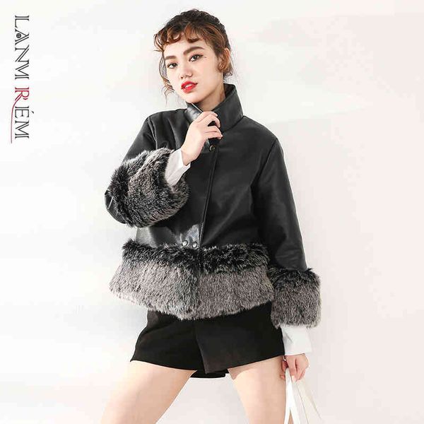 pathchwork faux fur hemline pu leather short jacket autumn winter female's long sleeve black coat vestido ye97713 210507
pathchwork faux fur hemline pu leather short jacket autumn winter female's long sleeve black coat vestido ye97713 210507
