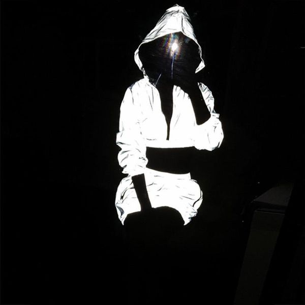 women's jackets reflective boomber hooded jacket women night glowing short coat streetwear long sleeve zipper outwear holographic, Black;brown
women's jackets reflective boomber hooded jacket women night glowing short coat streetwear long sleeve zipper outwear holographic, Black;brown