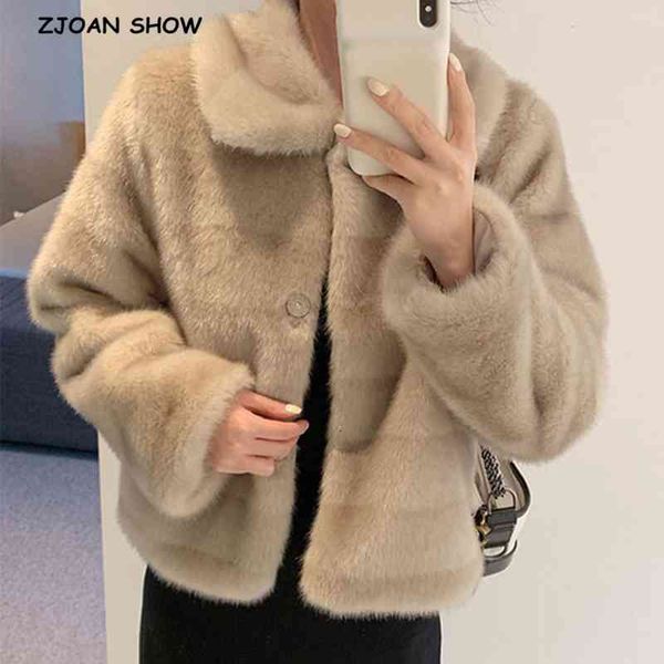 women's wool & blends winter women lapel hairy shaggy gradual stripe faux mink fur jacket loose short furry coat oute, Black
women's wool & blends winter women lapel hairy shaggy gradual stripe faux mink fur jacket loose short furry coat oute, Black