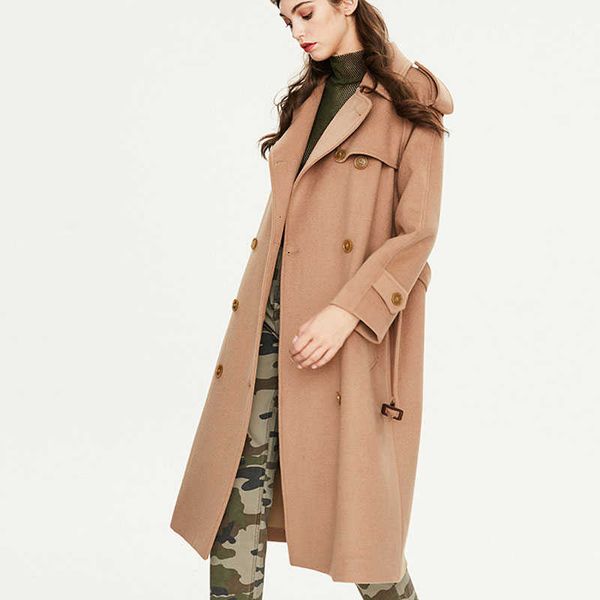 women's wool & blends autumn winter woolen coat classic overcoat double breasted belt elegant long jacket streetwear 8tg6, Black
women's wool & blends autumn winter woolen coat classic overcoat double breasted belt elegant long jacket streetwear 8tg6, Black