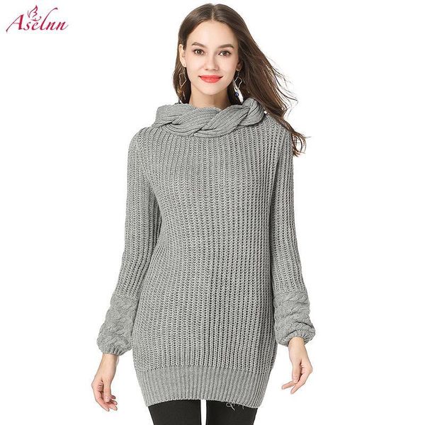 women's sweaters aselnn 2021 winter women elegant twist neck casual solid color size knitted pullovers thicken loose sweater, White;black
women's sweaters aselnn 2021 winter women elegant twist neck casual solid color size knitted pullovers thicken loose sweater, White;black