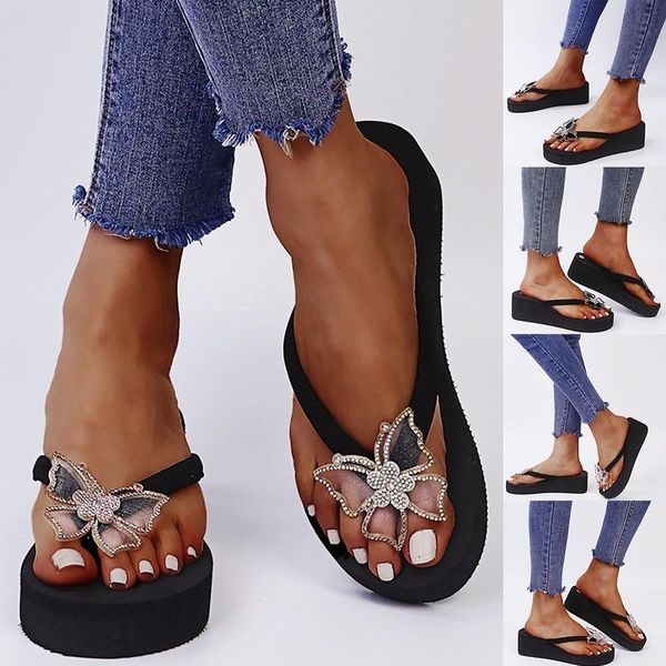 slippers summer indoor ladies non-slip flip-flops korean crystal butterfly thick-soled sandals soft-soled outdoor xl, Black
slippers summer indoor ladies non-slip flip-flops korean crystal butterfly thick-soled sandals soft-soled outdoor xl, Black