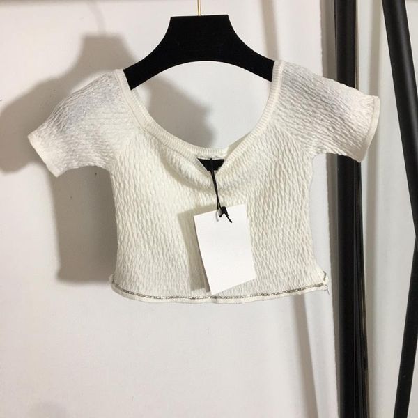 luxury summer women side zipper round neck knit crop tshirt women's t-shirt, White
luxury summer women side zipper round neck knit crop tshirt women's t-shirt, White