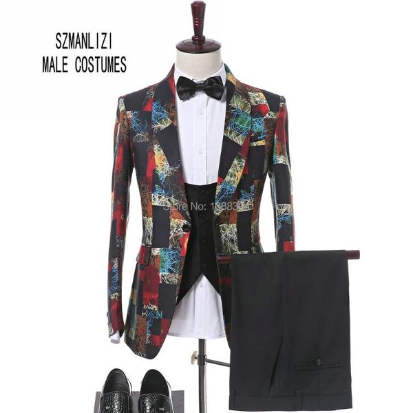 men's suits & blazers custom arrival made slim fit printed groom tuxedos men formal suit wedding for tuxedo (jacket+pants+vest+bow), White;black
men's suits & blazers custom arrival made slim fit printed groom tuxedos men formal suit wedding for tuxedo (jacket+pants+vest+bow), White;black