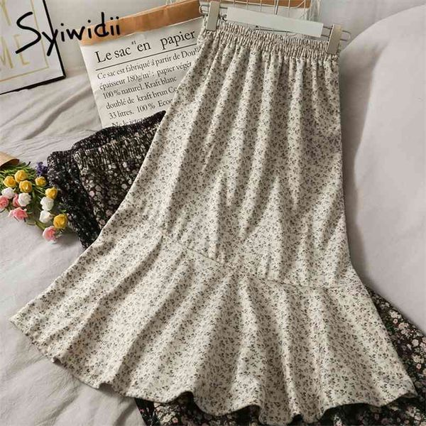 vintage ruffles spliced floral print skirt women high waist mid-calf casual a-line spring korean fashion 210607, Black
vintage ruffles spliced floral print skirt women high waist mid-calf casual a-line spring korean fashion 210607, Black