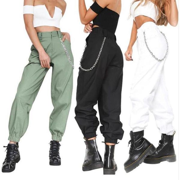 women's pants & capris kenntrice streetwear black khaki high waist cargo women loose pencil hip hop trousers, Black;white
women's pants & capris kenntrice streetwear black khaki high waist cargo women loose pencil hip hop trousers, Black;white