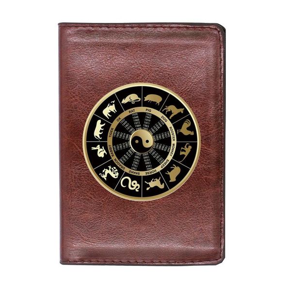card holders fashion men women passport cover pu leather yin and yang 12 symbolic animals printing travel id holder wallet, Brown;gray
card holders fashion men women passport cover pu leather yin and yang 12 symbolic animals printing travel id holder wallet, Brown;gray
