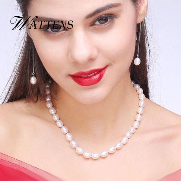chokers natural freshwater pearl necklace 925 sterling silver long earring jewelry sets for women wedding/birthday/party/gift, Golden;silver
chokers natural freshwater pearl necklace 925 sterling silver long earring jewelry sets for women wedding/birthday/party/gift, Golden;silver