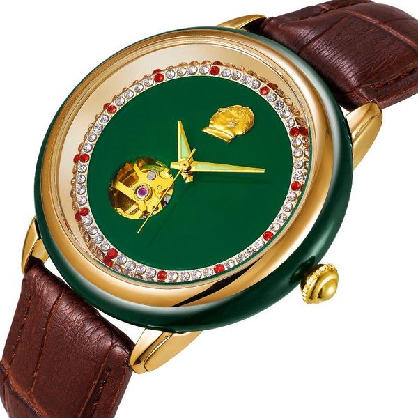wristwatches men mechanical for women couple watch emerald and tian jade chairman head commemorative relojes para hombre, Slivery;brown
wristwatches men mechanical for women couple watch emerald and tian jade chairman head commemorative relojes para hombre, Slivery;brown