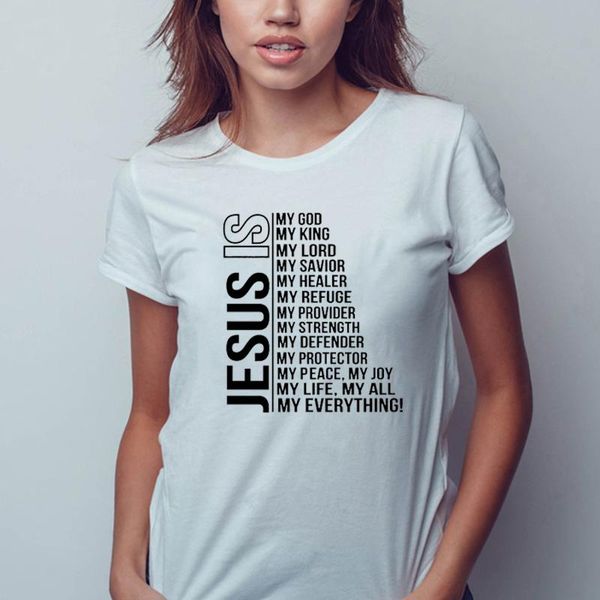 jesus is my god king everything female vintage harajuku christian t-shirt faith short sleeve style graphic tees women's, White
jesus is my god king everything female vintage harajuku christian t-shirt faith short sleeve style graphic tees women's, White
