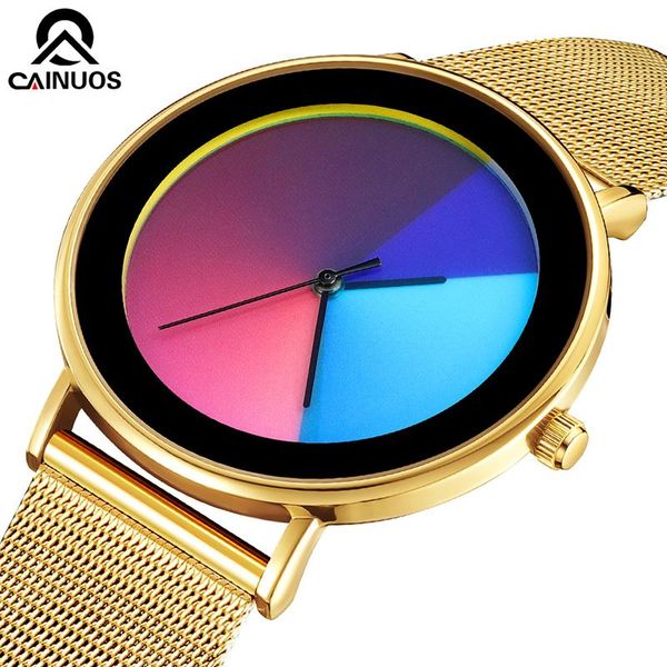wristwatches cainuos colorful quartz watch casual mesh belt fashion gold mens watches luxury waterproof clock relogio masculino, Slivery;brown
wristwatches cainuos colorful quartz watch casual mesh belt fashion gold mens watches luxury waterproof clock relogio masculino, Slivery;brown