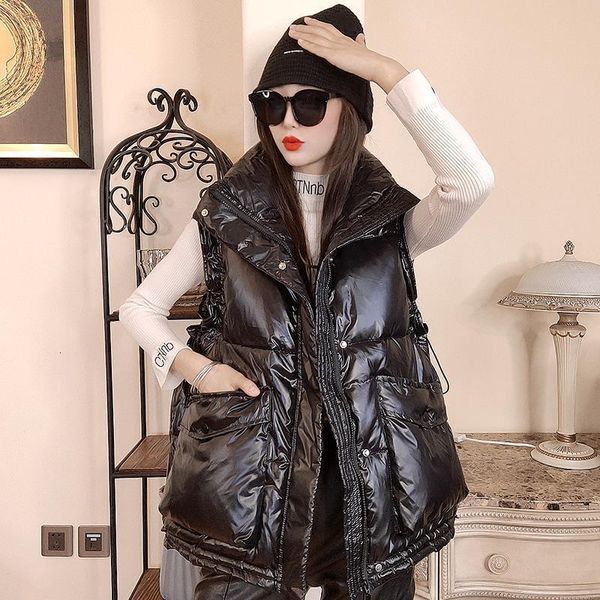 women's parkas down ladies jacket cotton vest 2021 winter dress korean short loose waistcoat sleeveless, Black
women's parkas down ladies jacket cotton vest 2021 winter dress korean short loose waistcoat sleeveless, Black