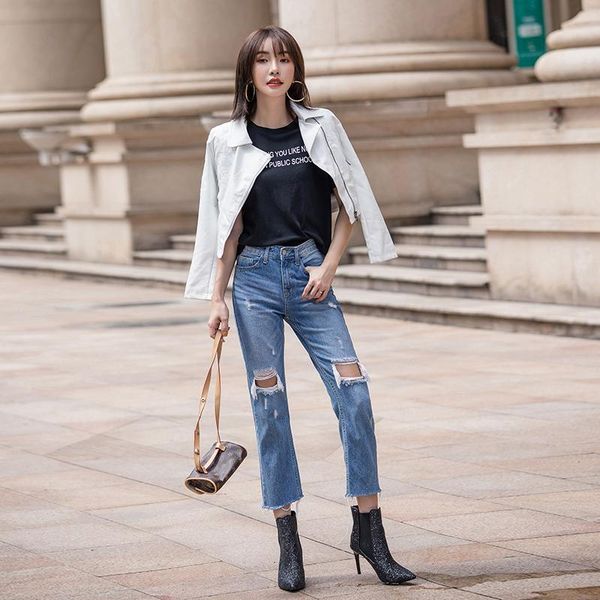 women's leather & faux make spot female temperament of han edition autumn fund early wear little coat brief paragraph joke, Black 
women's leather & faux make spot female temperament of han edition autumn fund early wear little coat brief paragraph joke, Black
