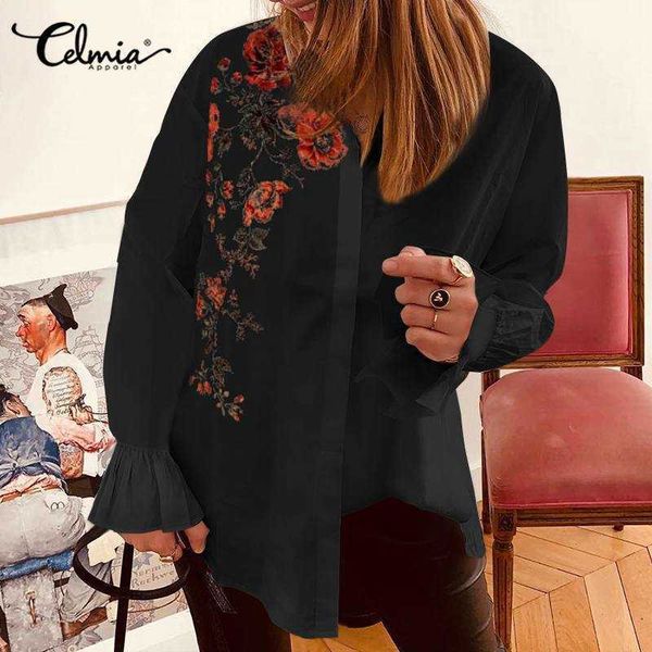 women's blouses & shirts blouses celmia office ladies lapel shirt women spring casual flare sleeve vintage floral printed buttons blus, White
women's blouses & shirts blouses celmia office ladies lapel shirt women spring casual flare sleeve vintage floral printed buttons blus, White