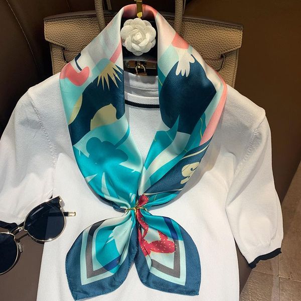 scarf summer silk scarves shawls muslim headscarf women's quality print 70cm square lady sunscreen beach, Blue;gray
scarf summer silk scarves shawls muslim headscarf women's quality print 70cm square lady sunscreen beach, Blue;gray