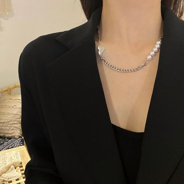 chains fashion creative stitching cross necklace temperament internet influencer pearl love heart-shaped clavicle chain female, Silver
chains fashion creative stitching cross necklace temperament internet influencer pearl love heart-shaped clavicle chain female, Silver