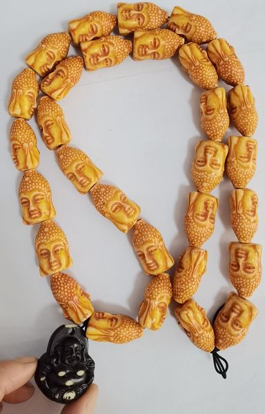 tibet amulet yak bone hand carved buddha exaggerated imitation necklace, Silver
tibet amulet yak bone hand carved buddha exaggerated imitation necklace, Silver