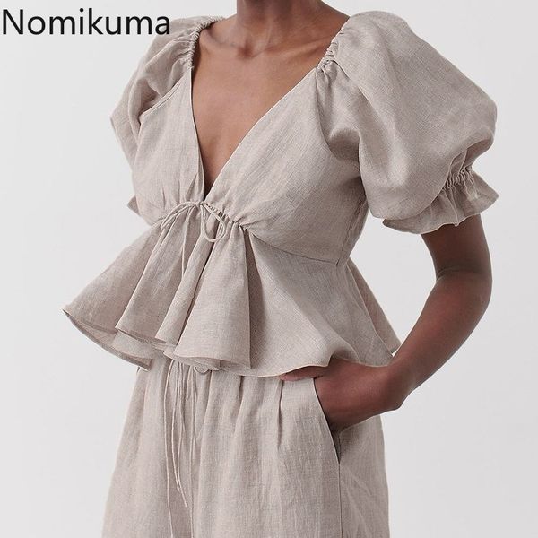 nomikuma spring cotton linen women blouse shirt bow tie backless new puff sleeve v-neck ruffle sweet blusas 6f660 210427, White
nomikuma spring cotton linen women blouse shirt bow tie backless new puff sleeve v-neck ruffle sweet blusas 6f660 210427, White