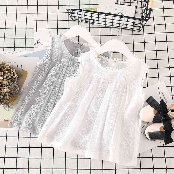 summer childrens wear sweet girl lace sleeveless t shirt solid color coat vest, Blue
summer childrens wear sweet girl lace sleeveless t shirt solid color coat vest, Blue