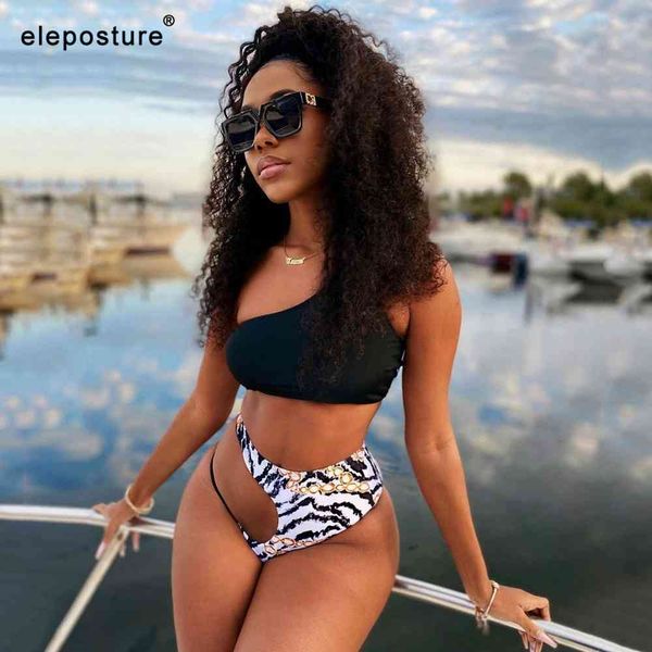 one shoulder bikini high waist swimsuit women hollow out swimwear female two pieces set print bathing suits 210521, White;black
one shoulder bikini high waist swimsuit women hollow out swimwear female two pieces set print bathing suits 210521, White;black