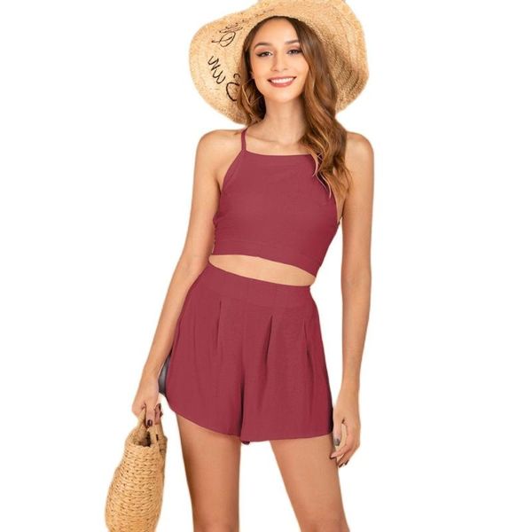 women's shorts elegant women sets summer camisole suit 2 piece casual clothing lady corset female clothes 2021 fashion, White;black
women's shorts elegant women sets summer camisole suit 2 piece casual clothing lady corset female clothes 2021 fashion, White;black