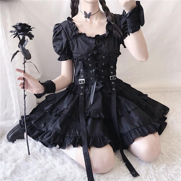party dresses victorian renaissance black gothic lolita dress japanese girl vintage punk style puff sleeve bandage mini women, White;black
party dresses victorian renaissance black gothic lolita dress japanese girl vintage punk style puff sleeve bandage mini women, White;black