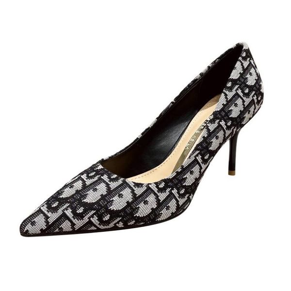 dress shoes stiletto pointed high seels women's professional work black plaid canvas heels women
dress shoes stiletto pointed high seels women's professional work black plaid canvas heels women