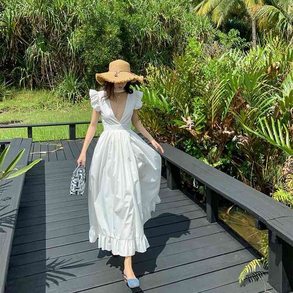 women maxi split party dress solid white backless high waist deep v neck ruffle club dresses beach holiday sundress, Black;gray
women maxi split party dress solid white backless high waist deep v neck ruffle club dresses beach holiday sundress, Black;gray