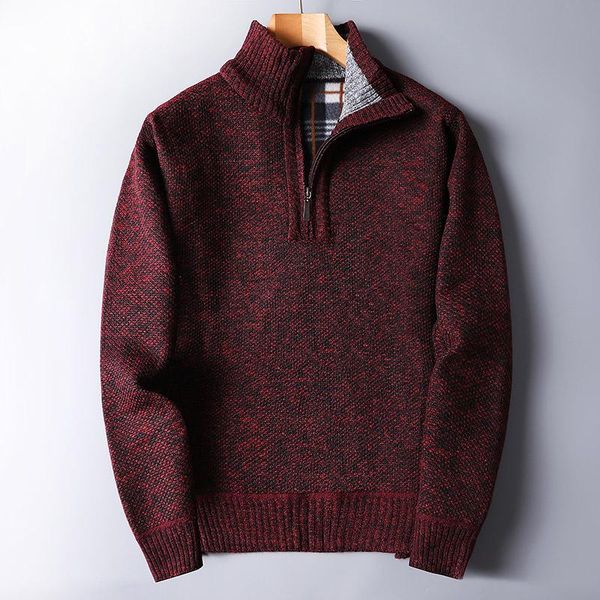 men's sweaters winter casual fleece thicken sweater zipper turtleneck warm pullover male slim fit knitted wool, White;black
men's sweaters winter casual fleece thicken sweater zipper turtleneck warm pullover male slim fit knitted wool, White;black