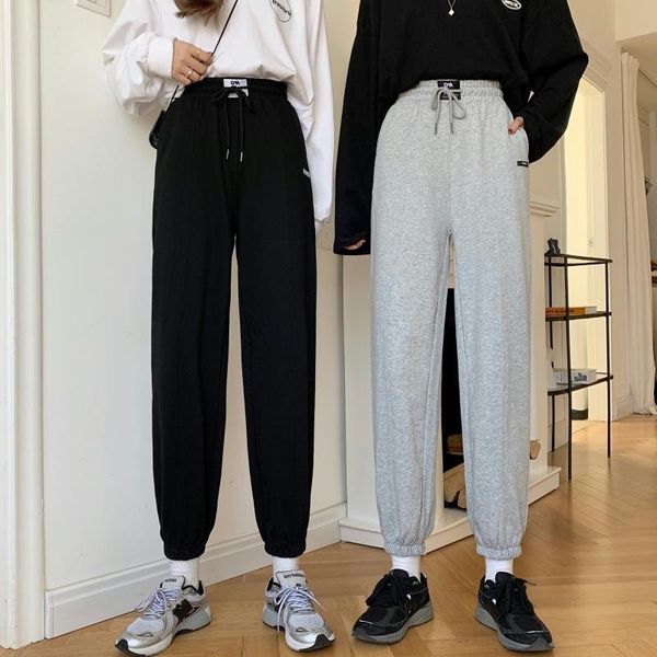 women's pants & capris women bottoms spring high waist jogger black woman autumn thin sweatpants solid trousers casual sports harem, Black;white
women's pants & capris women bottoms spring high waist jogger black woman autumn thin sweatpants solid trousers casual sports harem, Black;white