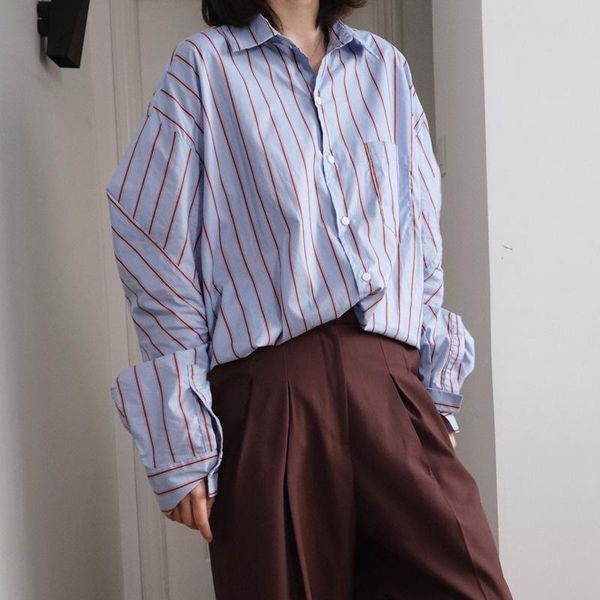 women's blouses & shirts 2021 women fashion loose contrast turn-down collar long sleeve patchwork striped shirt spring and autumn x364, White
women's blouses & shirts 2021 women fashion loose contrast turn-down collar long sleeve patchwork striped shirt spring and autumn x364, White