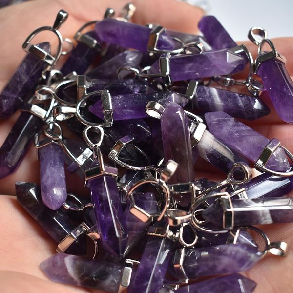 natural stone amethyst bullet shape charms point chakra pendants for jewelry making wholesale, Bronze;silver
natural stone amethyst bullet shape charms point chakra pendants for jewelry making wholesale, Bronze;silver