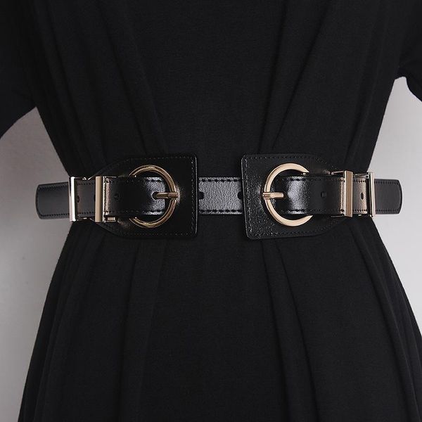 belts women's runway fashion gold buckle genuine leather cummerbunds female dress corsets waistband decoration wide belt tb1996, Black;brown
belts women's runway fashion gold buckle genuine leather cummerbunds female dress corsets waistband decoration wide belt tb1996, Black;brown