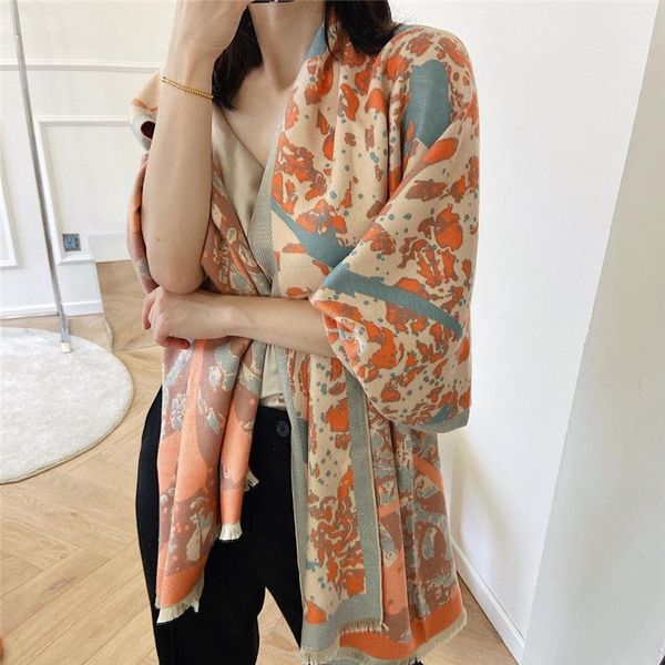 scarves brand designer women autumn winter cashmere scarf thick blanket shawls floral print all-match pashmina travel wraps, Blue;gray
scarves brand designer women autumn winter cashmere scarf thick blanket shawls floral print all-match pashmina travel wraps, Blue;gray