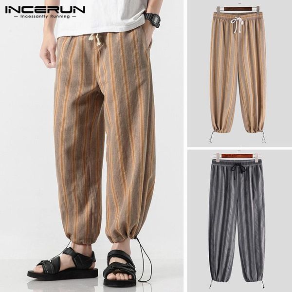 men's pants incerun cotton linen wide leg casual harem pant chic striped stylish lacing trousers breathable baggy mens sweatpants 5xl, Black
men's pants incerun cotton linen wide leg casual harem pant chic striped stylish lacing trousers breathable baggy mens sweatpants 5xl, Black
